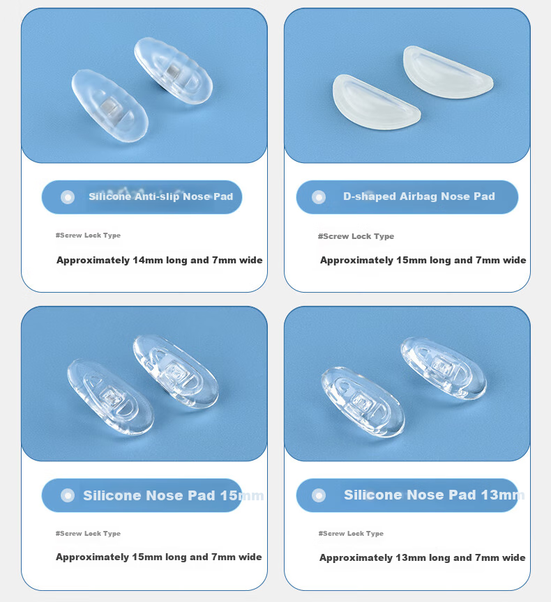 Ouna Eyeglass Nose Pads, Silicone Anti-Slip Air Cushion Nose Pads, Eyewear Accessories, Combination Nose Bridge 6