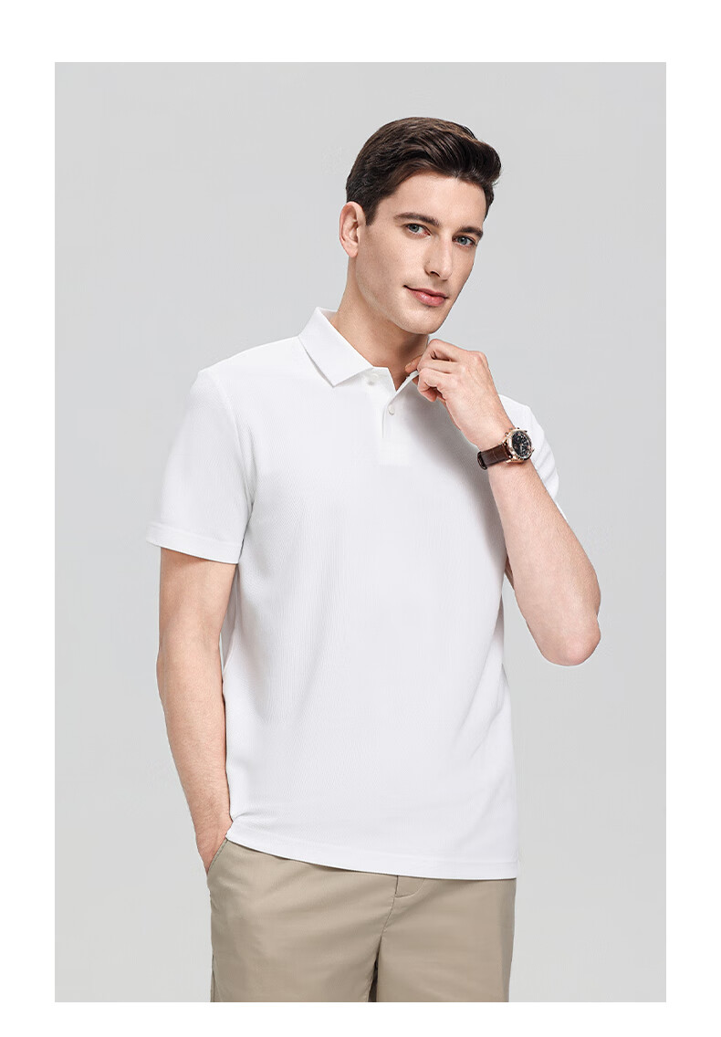 ROMON Short-Sleeve Polo Shirt for Men, New Style 7A Antibacterial Quick-Dry Business T-Shirt for Young And Middle-Aged, Summer 201 White L 13