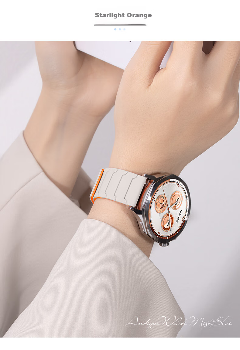 Weiqiantu [Magnetic Silicone] Compatible Watch Band for Huawei Watch GT7/GT6/GT5/Pro/watch6/watch5/watch4/pro/buds2, Also Compatible with GT4/GT3 Watch Bands 3