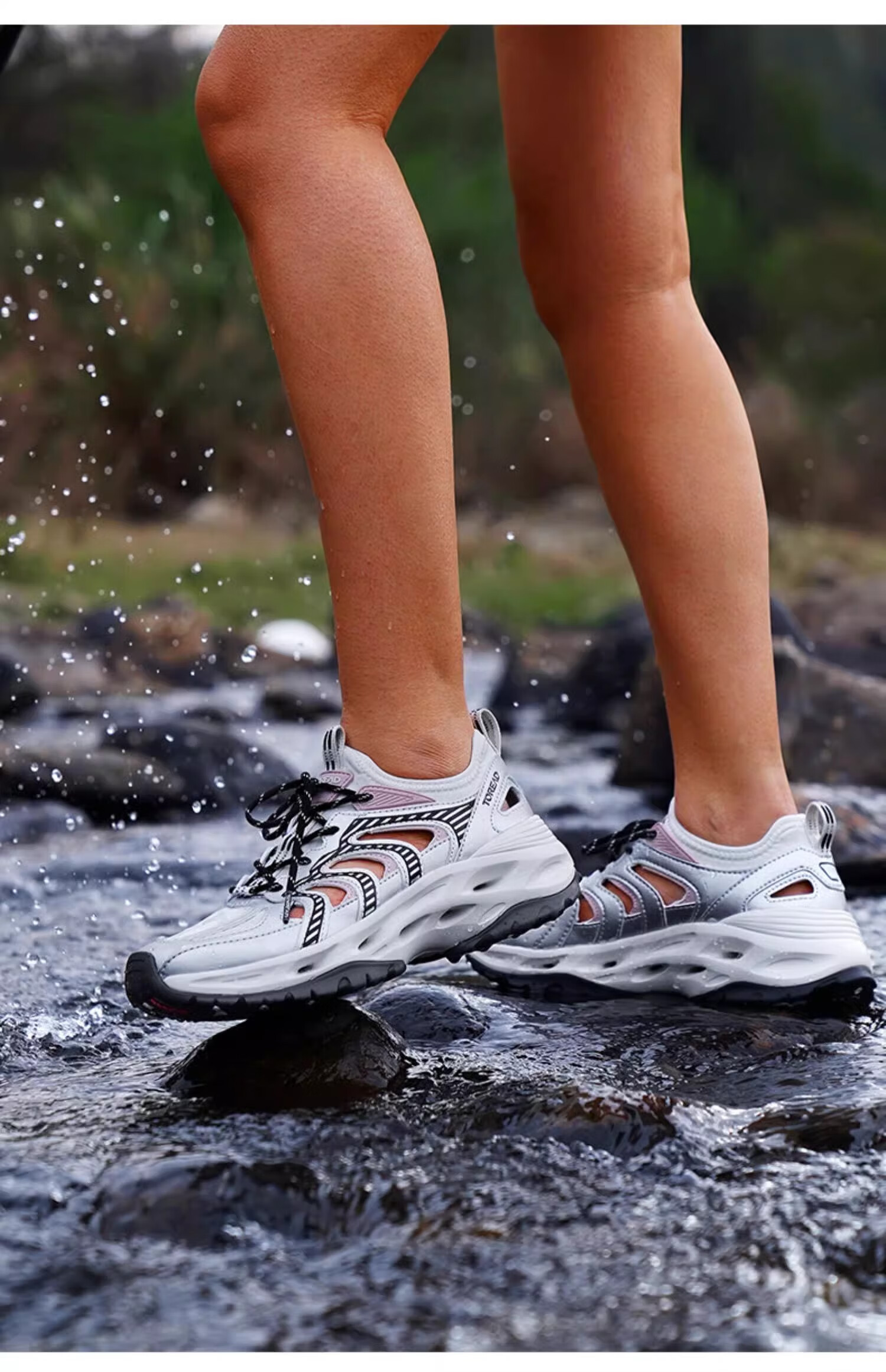 TOREAD Outdoor Non-Slip Breathable Hiking Shoes for Stream Trekking And Water Wading, Beige And Black - Men's Size 40 21