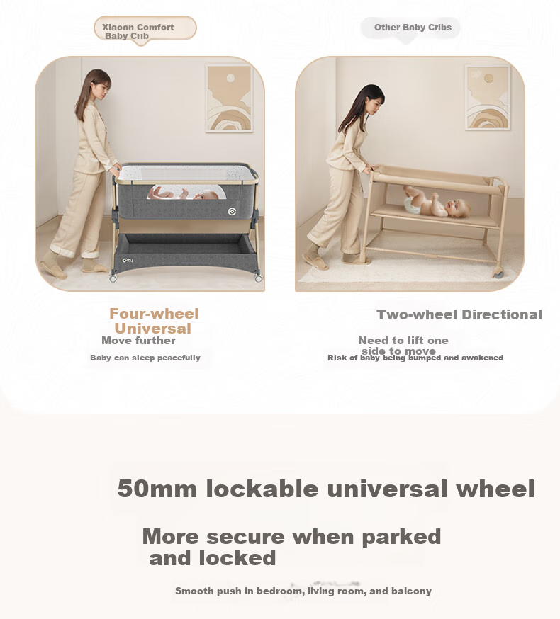 Elittile Baby Crib, Seamless Connection, Multifunctional, Foldable, Movable, Children's Crib, Xia'an Shi Qi Generation Plus 19