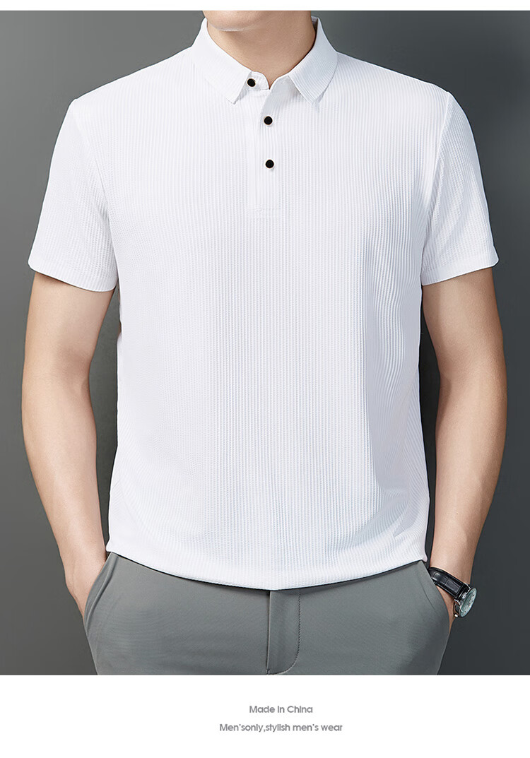 LangSha Polo Shirt for Men, Summer Quick-Dry Ice Silk Cool-Feeling T-Shirt, Loose-Fitting Business Versatile Collared Short-Sleeve, Father's Day Gift 22