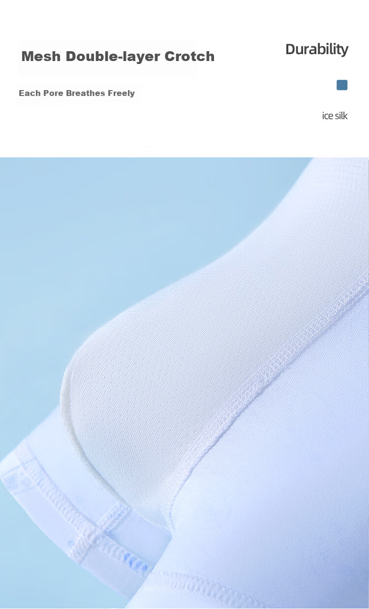 MiiOW Boys' Underwear [7A Antibacterial + Cloud-Feel Pure Cotton] Summer Thin Mulberry Silk Gusset Boxer Briefs 7