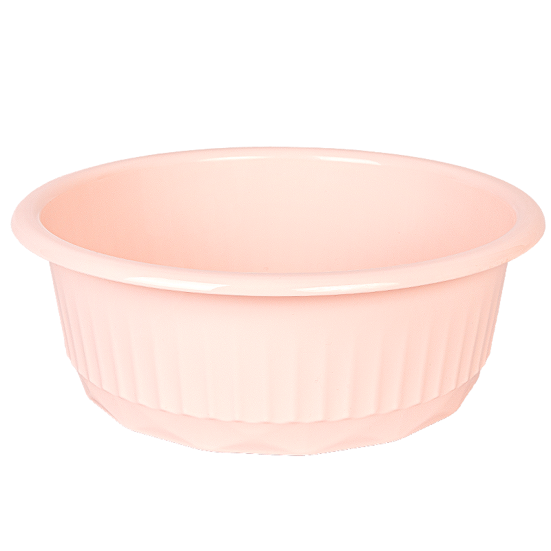 Fu Ai Jia Thick PET Plastic Basin for Face Washing, Vegetable Washing, Laundry, and Foot Soaking, 31cm Pink Single Piece