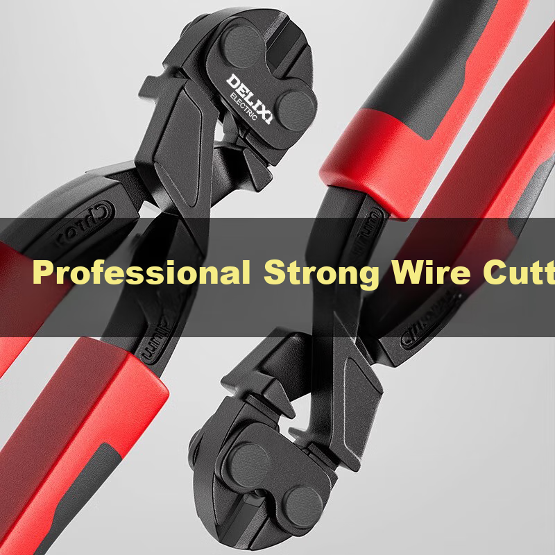 DELIXI ELECTRIC Wire Cutter, Rebar Cutter, Labor-Saving Heavy-Duty Wire Cutter, Small Scissors Pliers, 10-Inch Labor-Saving Non-Slip Model