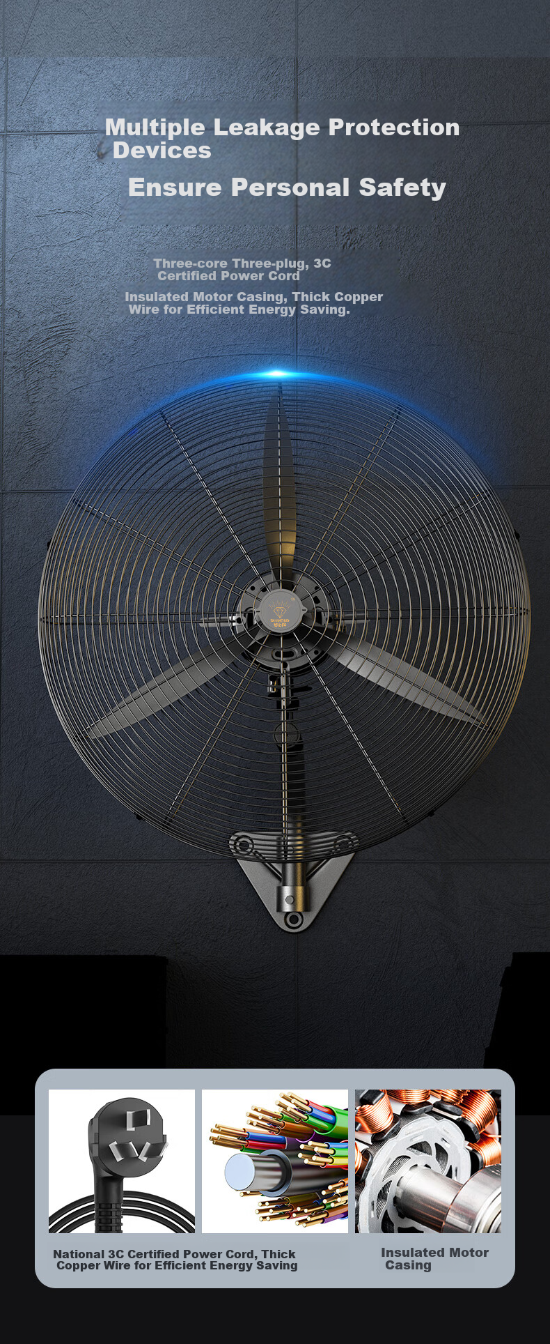Zuanshipai Industrial Fan, High-Power Electric Fan, Bull Horn Fan, Large Capacity for Factory Workshop Commercial Use, Standing Industrial Fan for Blowing Formaldehyde Removal FS-65 12
