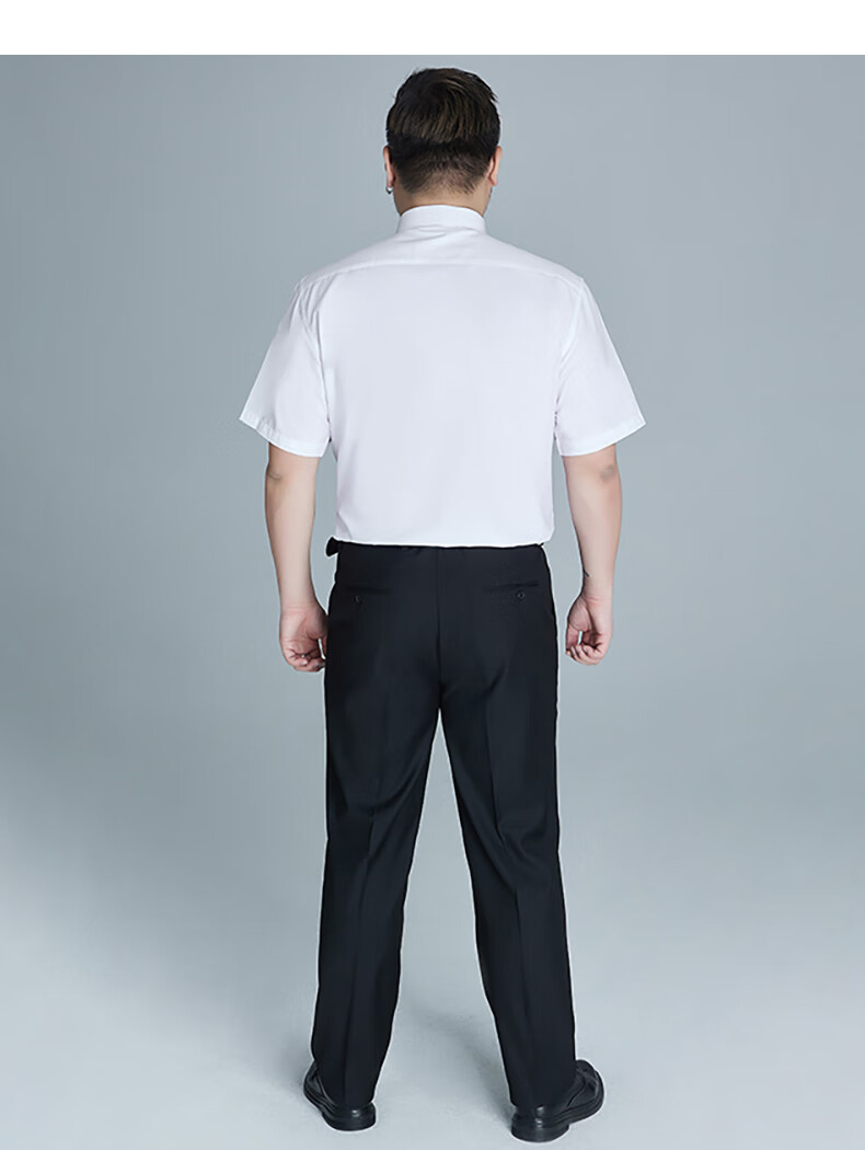 Ayoupang Summer Short-Sleeve Large-Size Pure Cotton Shirt, Loose-Fitting Business Formal Wear, Breathable Comfortable All-Cotton Casual White Shirt for Me 13