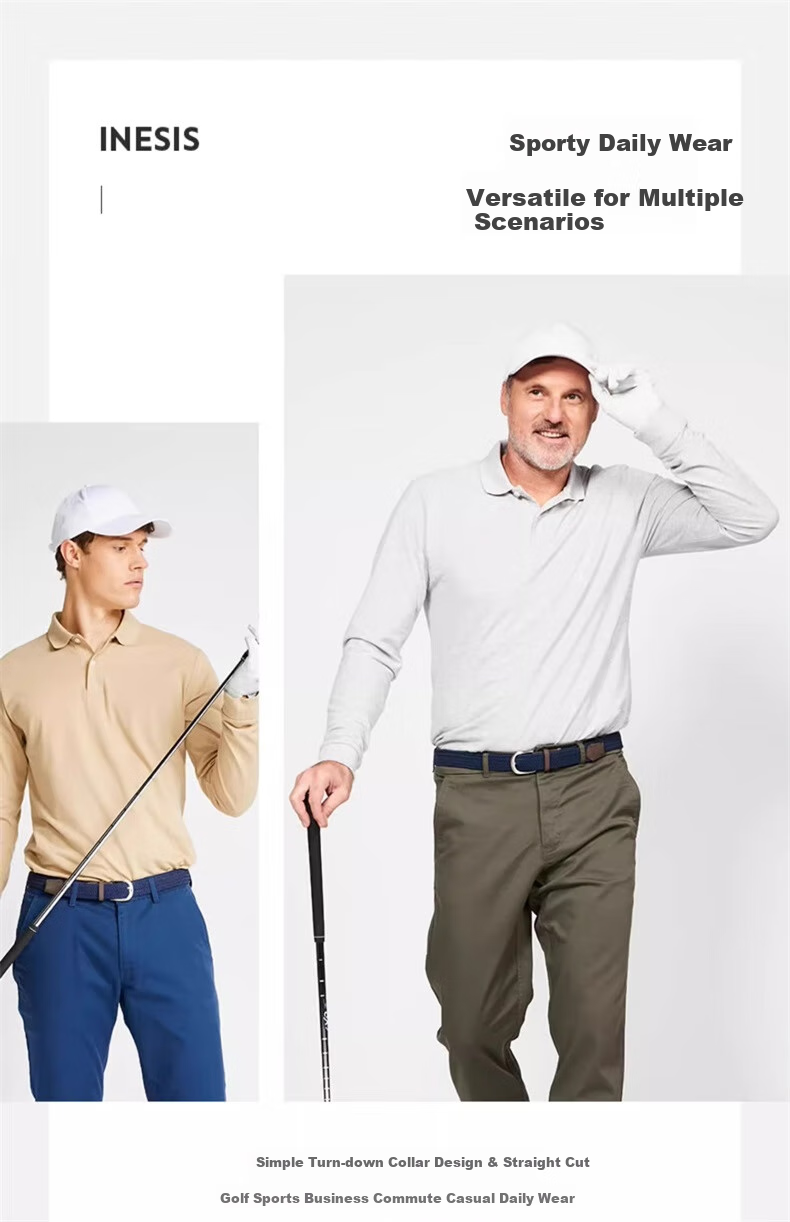DECATHLON Men's Long-Sleeve Polo Shirt, Loose-Fitting T-Shirt with Collar, Large Size Men's Clothing, Autumn And Winter Sportswear, 4000650 6