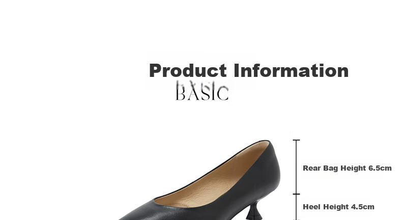 PT'SON Women's Lambskin Work Shoes, 2026 New Style, Soft Sole Comfortable High Heels for Work, Fashionable Commuter Professional Shoes, Black, Size 35 14