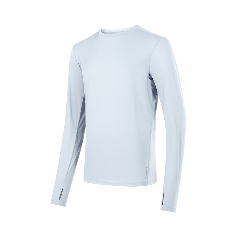 JD Original Autumn And Winter Men's Outdoor Hiking Ultra-Light Long-Sleeve Elastic Comfortable Fit Sweat-Wicking Quick-Dry Long T-Shirt, Light Mist Gray, 3XL