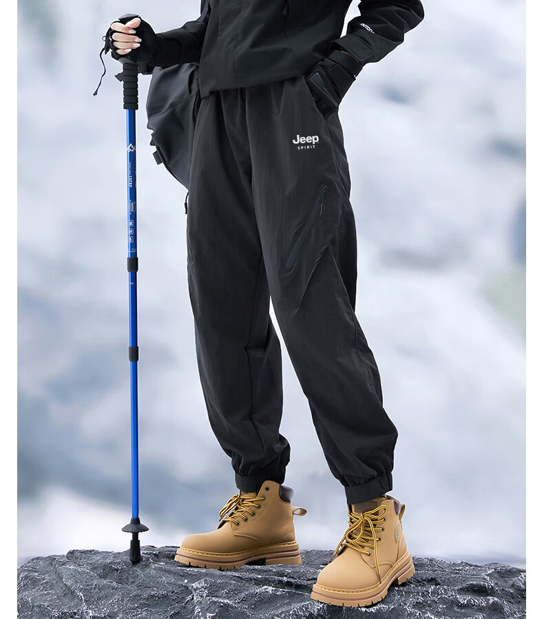 JEEP Men's Tactical Pants, Waterproof And Windproof, Loose-Fitting, Breathable, for Outdoor Hiking And Mountain Climbing, Coffee Color, 4XL 12