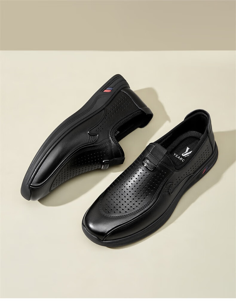 Eierkang Men's Business Casual Slip-On Driving Shoes Comfortable Loafers 61314W Black Size 43 10
