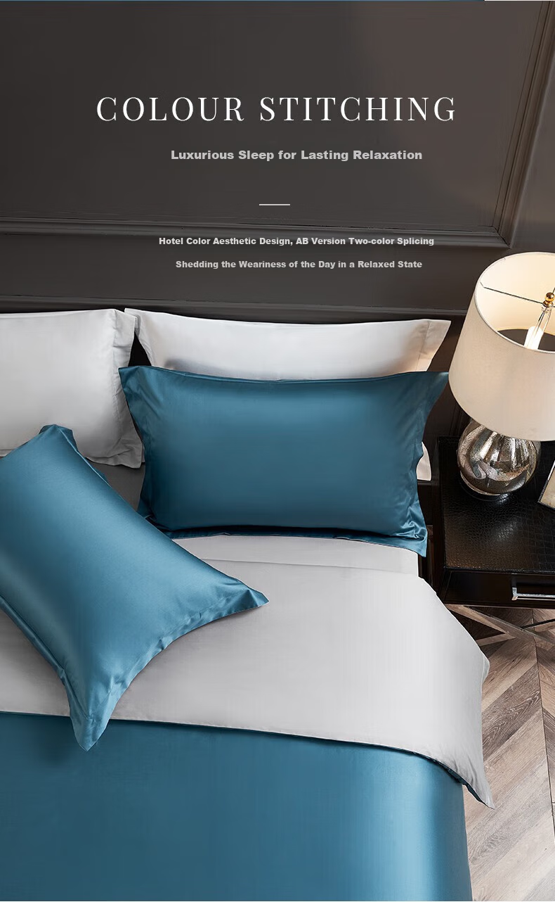 Canasin Hotel Bedding, 100-Thread Count Pure Cotton Four-Piece Set, Xinjiang Long-Staple Cotton Bed Sheet And Duvet Cover, Bedding for 1.5m Bed 6
