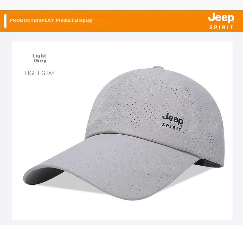 JEEP Baseball Cap for Men, Summer Mesh Quick-Dry Sun Protection Hat, Unisex Visor Cap for Sports And Outdoor Activities 11