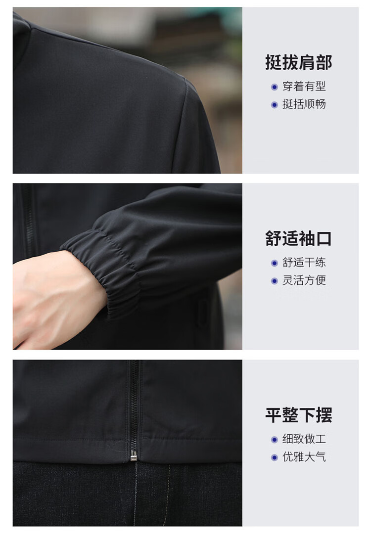 ROMON Men's Jacket, Spring And Autumn Business Coat, Men's Commuter Casual Stand-Collar Outerwear, Menswear 2