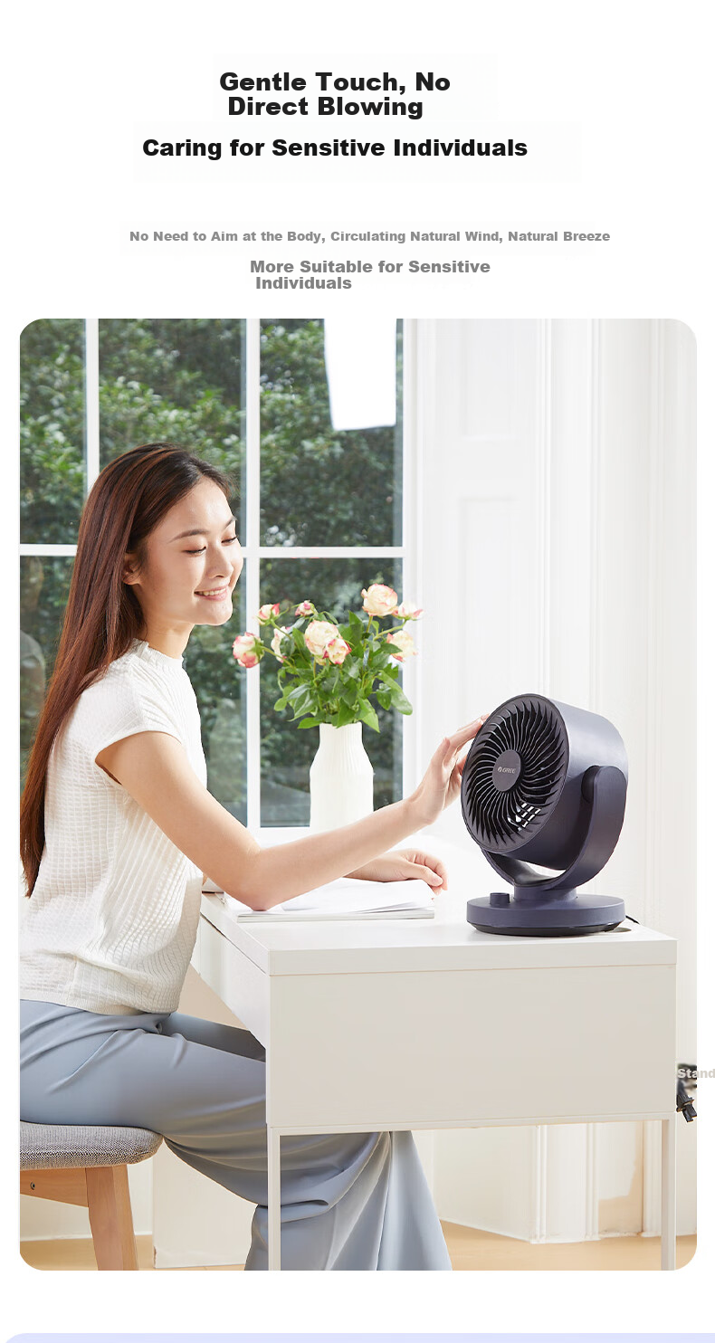 GREE Air Circulation Fan DC Inverter Electric Fan Home High Wind Quiet Floor Fan Desktop Table Fan Grade 1 Energy Efficient Ventilation Fan FXTZ-20X60BVg3 10