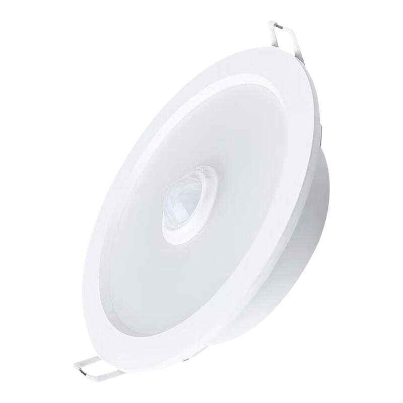 Beigong LED Human Body Sensor Recessed Downlight, Motion-Activated Light Off, 11.5cm Cutout, 10W White Light, Corridor Passageway Light with Light and Infrared Sensor, Extraordinary Series BG-RTTDFF-1