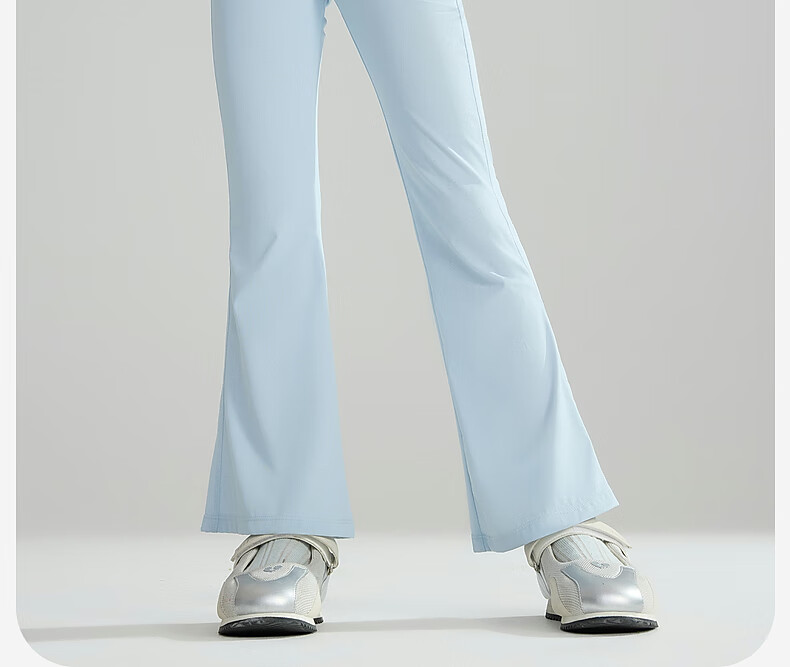 ASK JUNIOR Kids Pants Girls Spring Summer Sun Protection Quick-Dry High Elastic Yoga Flared Leggings Sky Blue 170 25