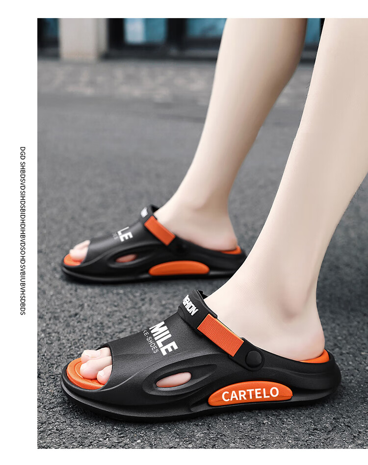CARTELO Men's Sandals, Summer Breathable, Outdoor Wear, Comfortable Dual-Use Beach Slippers for Me 9