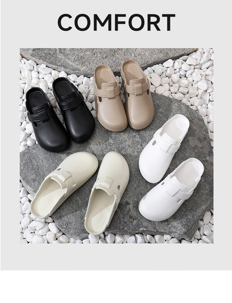 GUOLUOFEI Men's Summer Closed-Toe Slippers, Outdoor Wear, Couple Sandals, Slip-On for Women, Brown, Size 46-47 1