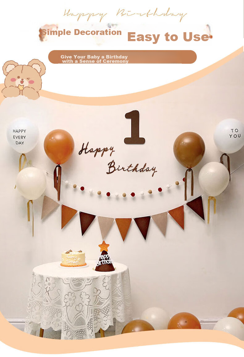 MODUO Korean Instagram-Famous Birthday Hat, First Birthday Scene Decoration, Forest-Themed Photo Accessory 1