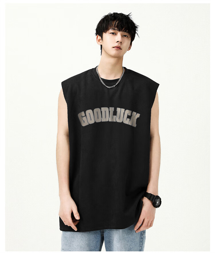 I'M DAVID Men's Round Neck Sports Tank Top, Sweat-Wicking Breathable Sleeveless T-Shirt, Basketball Jersey, Loose Casual Vest 11