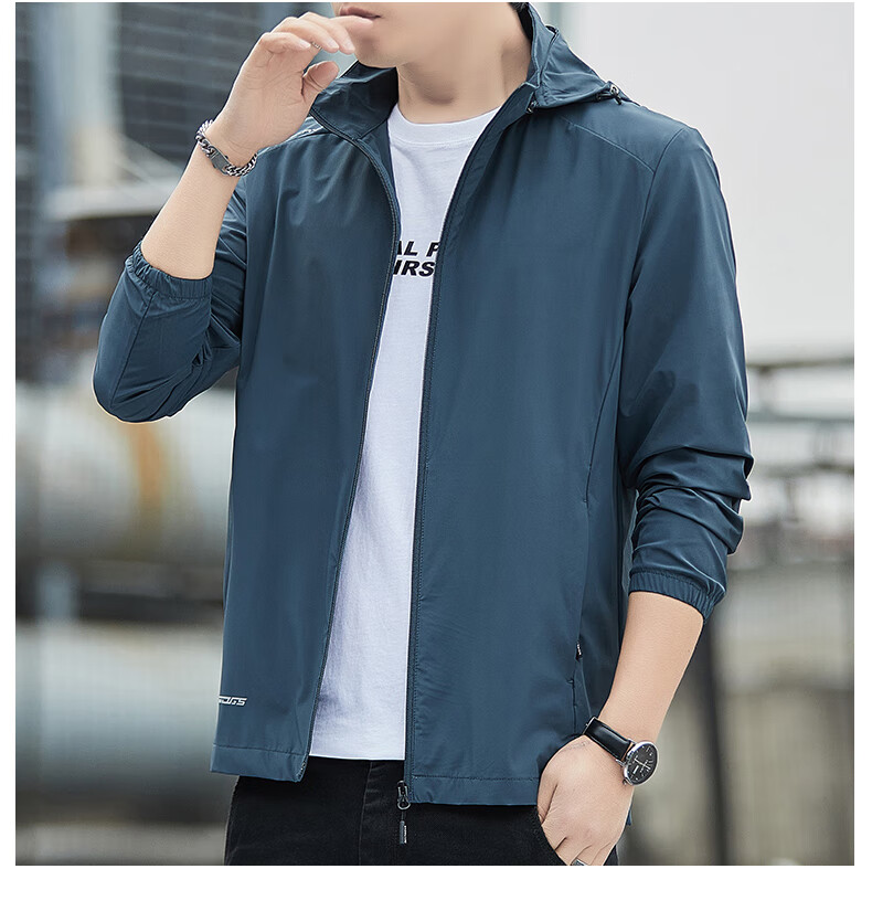 Romon Men's Sunscreen Jacket Summer Ice Silk Quick-Dry Lightweight Breathable Casual Outdoor UV Protection Coat 5368 Green Gray 5XL 23