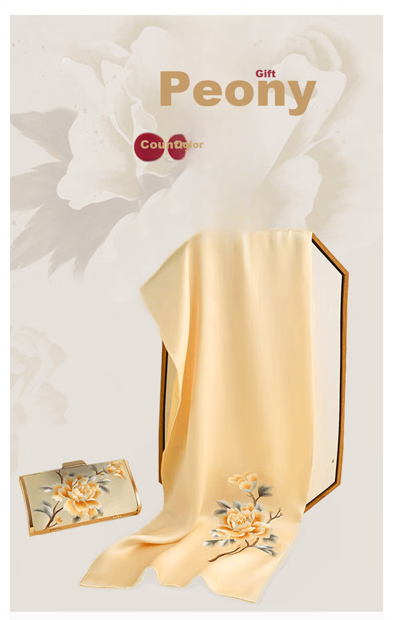 Hangsilu Silk Scarf And Bag Set, Mulberry Silk Women's Shawl, Birthday Gift for Mom Or Teacher on Mid-Autumn Festival 1
