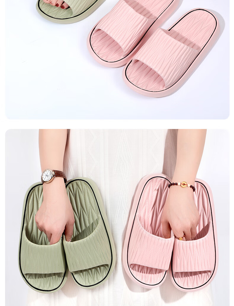 Grace Slippers, Comfortable Breathable Soft Sole EVA, Outdoor Couple Style, Home Thick-Soled Slippers for Summer, Gray, Size 40-41 11