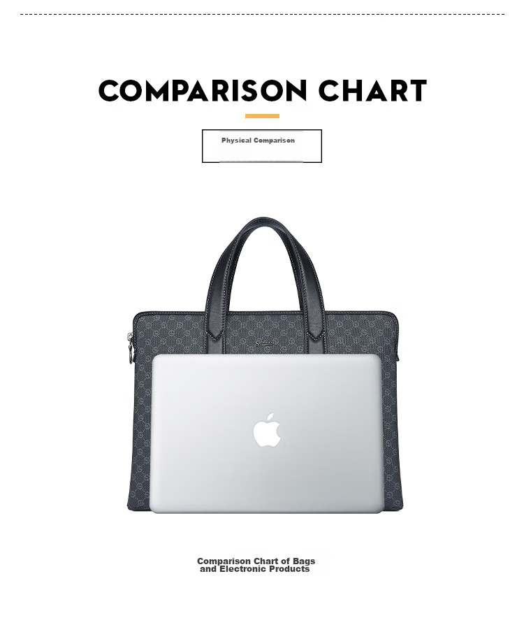 Goldlion Handbag, Horizontal Style, Large Capacity Laptop Bag, PVC Men's Bag, Business Briefcase, Birthday Gift 17