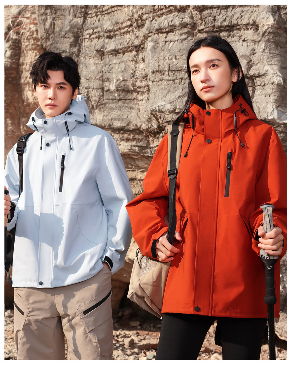 HERDE PEOPLE Muhuangzhe Spring And Autumn Unisex Functional Windproof And Waterproof Outdoor Sports Mountaineering Jacket, Glacier Blue, Size S 2