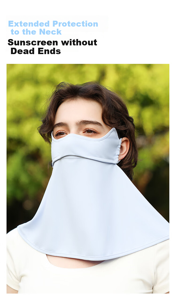 OhSunny Sun Protection Face Mask for Women, Dust-Proof And UV-Resistant, Eye Corner Protection for Men, Neck Guard Breathable Mask SLF3M172E Light Misty Blue 6