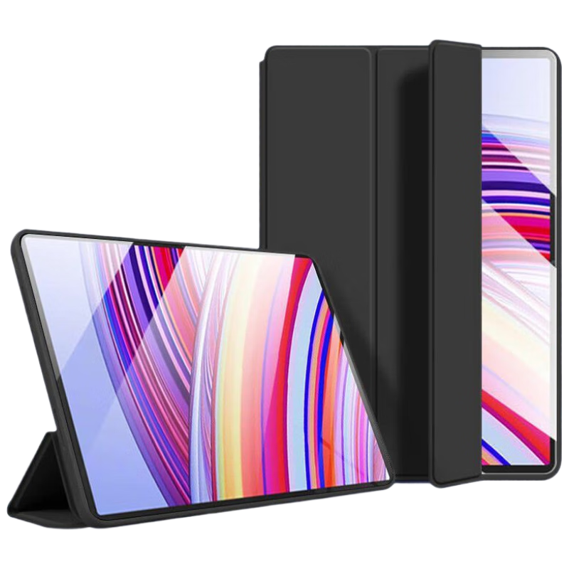 HBOALG Compatible with Redmi Pad Pro Protective Case, 2024 Model Redmi Pad Pro Cover, 12.1-Inch Full Protection Shockproof Slim Case with Sleep/Wake Function, Black