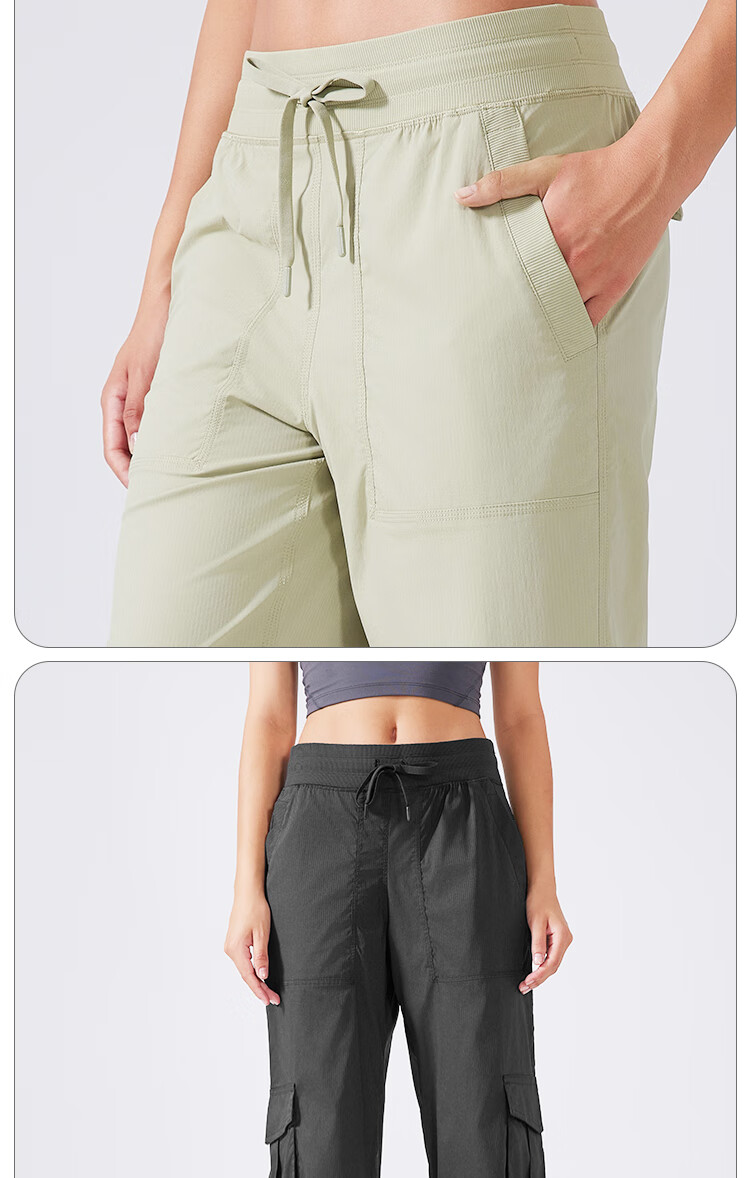 LangSha Loose-Fit Mid-Rise Cargo Pants for Women, Spring/summer 2025, Quick-Dry Lightweight Multi-Pocket Wide-Leg Outdoor Sports Casual Trousers 14