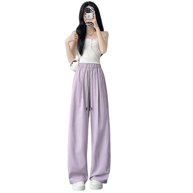 LangSha Wide-Leg Pants for Women, 2026 New Style, Quick-Dry High-Waist Draping Wide-Leg Trousers, Loose Thin Relaxed Casual Yamamoto Pants