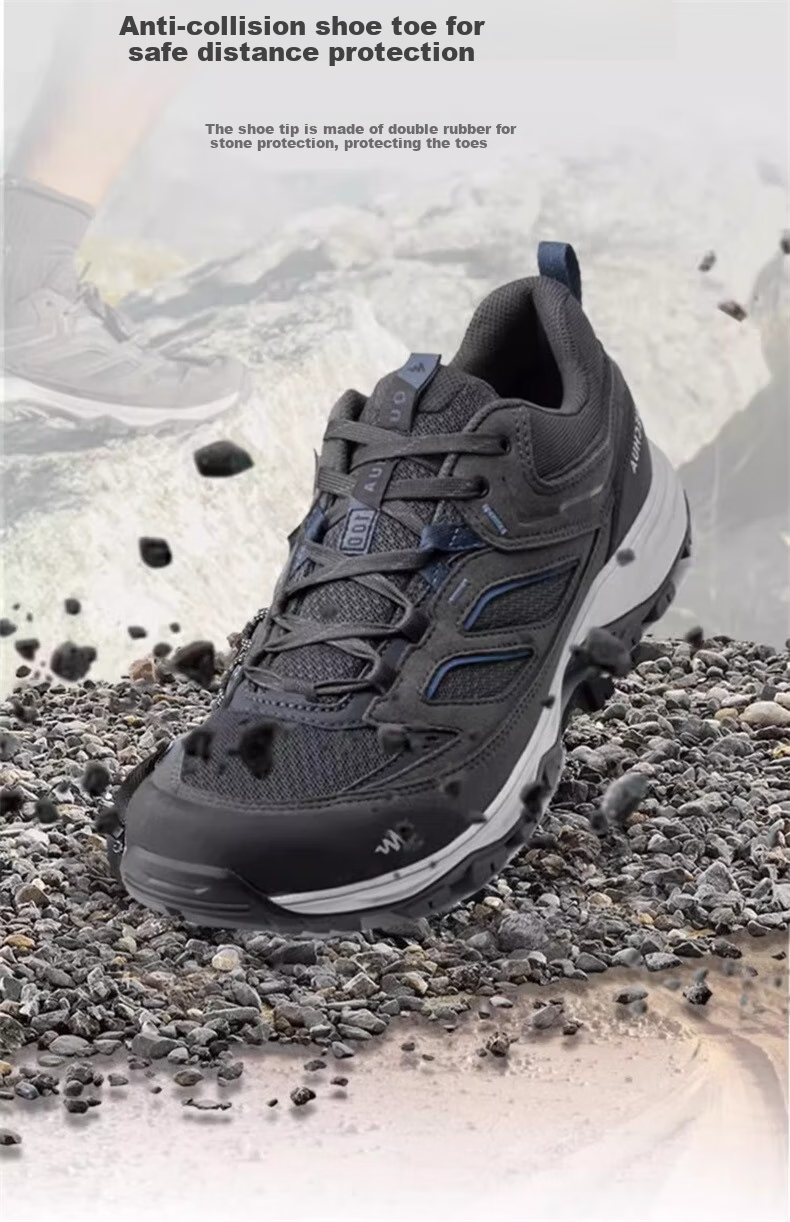 DECATHLON Men's MH100 Low-Top Lightweight Breathable Outdoor Mountain Anti-Slip Hiking Shoes, Black And Gray, Size 39-2938497 4