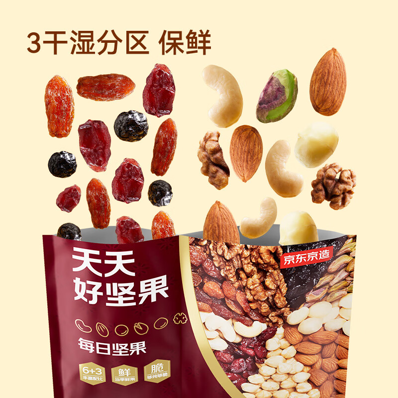 京东京造鲜来多 天天好坚果750g（30小袋）9款每日坚果果干坚果礼盒送礼
