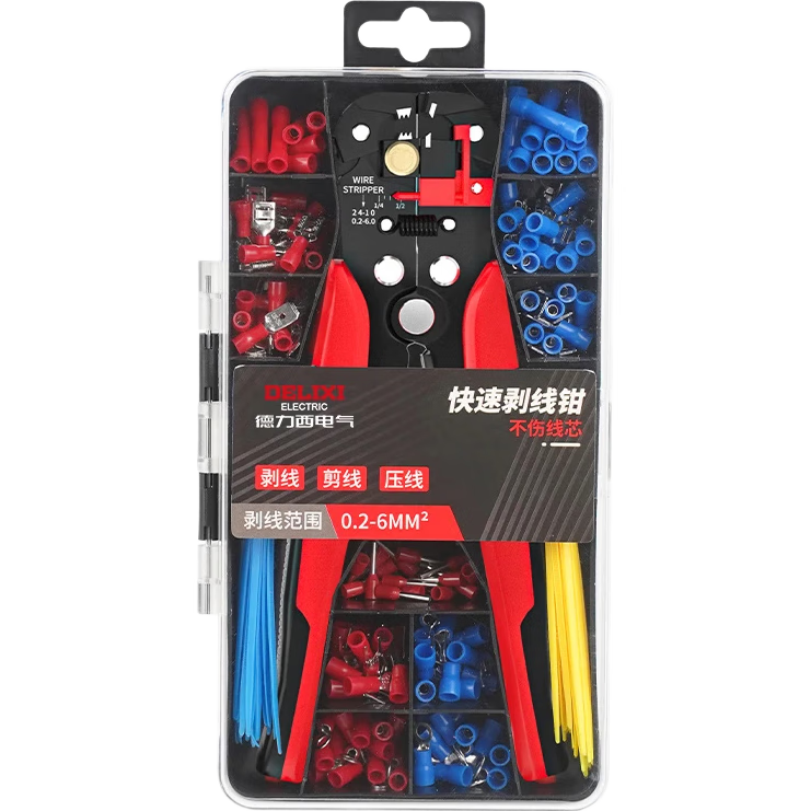 Delixi Automatic Wire Stripper Pliers Multi-Function Electrician Tool Universal Wire Cutter and Crimper