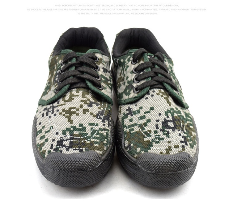 Laobaojia Camouflage Liberation Shoes Military Training Low-top Work Shoes Outdoor Construction Anti-slip Labor Protection Rubber Shoes Unisex Digital Size 43 10