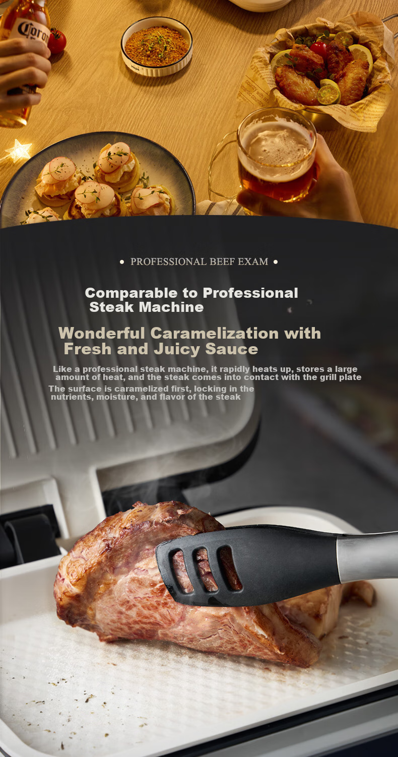 Morphyrichards Electric Griddle, Zero Fluorine Titanium Ceramic Ultra-Wear Resistant Pancake Maker for Home Breakfast, Detachable Upper And Lower Parts, Enlarged And Deepened Double-Sided Heating Electric Crepe Pan, MR8601A 13