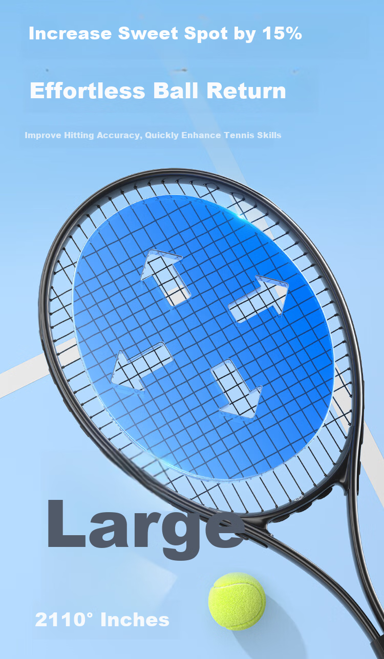 JD Original Xiaohexiaopai Tennis Racket Training Set, Single Beginner Entry-Level Tennis with Rope Rebound Trainer 1