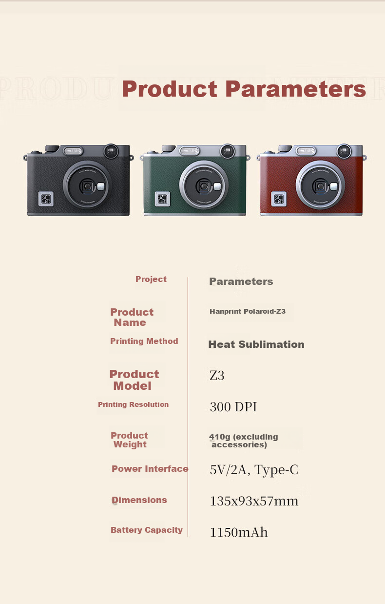 HPRT Z3 Instant Camera, Black, Mini Portable, High-Definition Photo Printer for Smartphones, Direct Picture Output, Home Use, Student, Children, Women's Digital Camera Gift 13