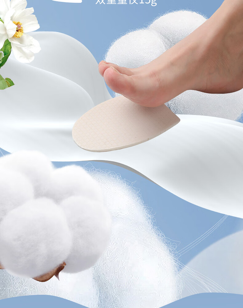 FOOTOPPO Latex Pressure-Relief Forefoot Pads Women's Non-Slip Gel Half Insoles for High Heels Thickened Anti-Slip Half Inserts 22