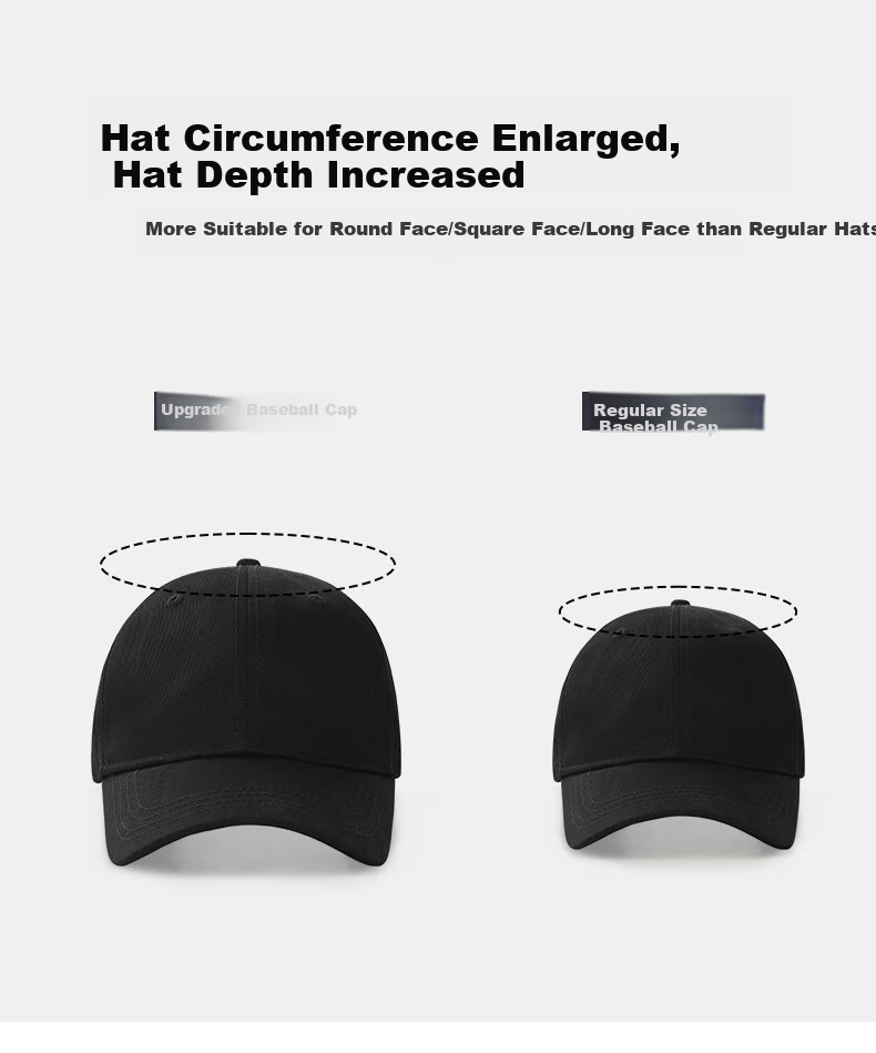 XUEXIMAN Baseball Cap for Men, Spring And Autumn Style, Face-Slimming Effect, Casual Adjustable Versatile Korean Version Large Size Peaked Cap for Couples 7
