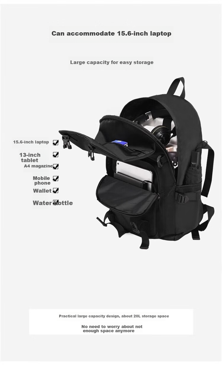 Li-Ning Backpack for Men, Large Capacity Basketball Sports Hiking Backpack for Middle School And College Students, Travel Daypack 6