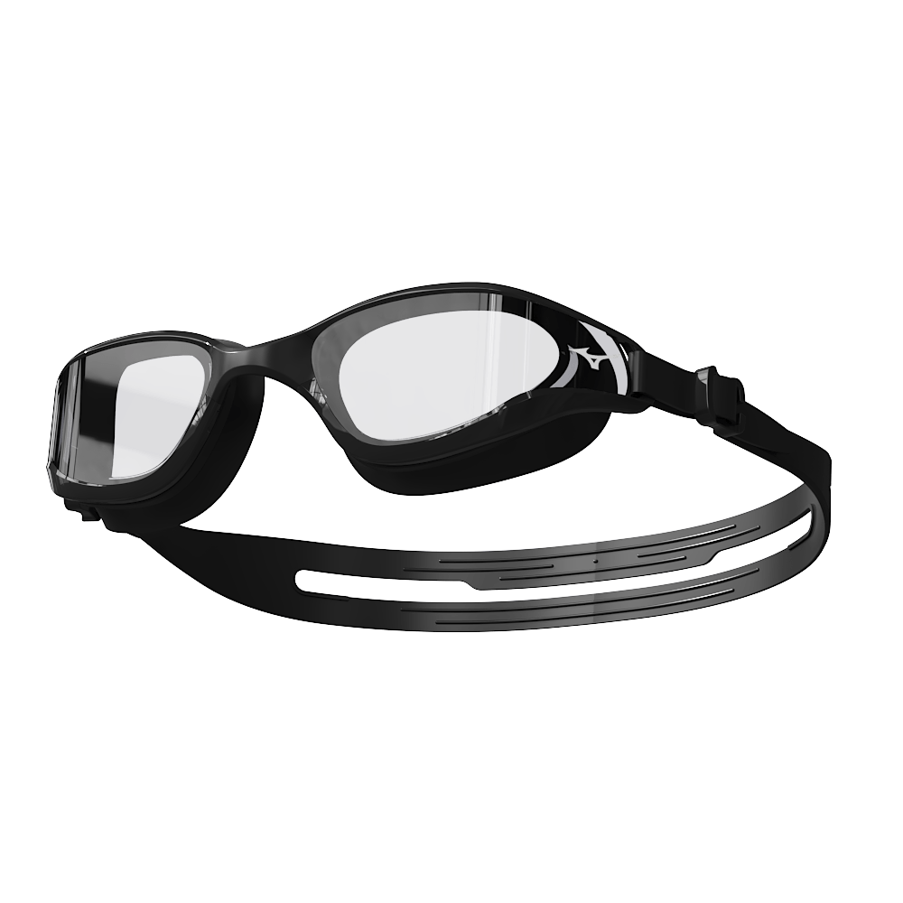 MIZUNO Swimming Goggles for Men And Women, Large Frame High Definition Anti-Fog Waterproof Myopia Glasses Professional Anti-Leak Non-Binding Swimming Equipment B60 Black 500
