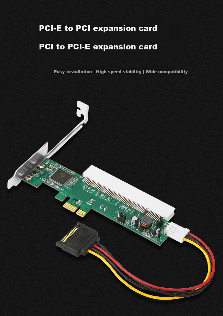 MOGE PCIE X1 to PCI Expansion Card, Small Slot PCI-E to Large Slot PCI Adapter Card, Jinshui Card Adapter MC2235 1