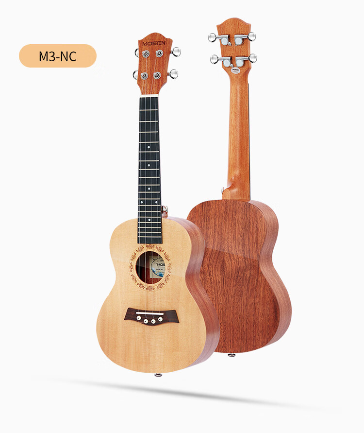 MOSEN M3-N Ukulele Solid Wood Top Small Guitar, 23 Inches, Natural Color 16