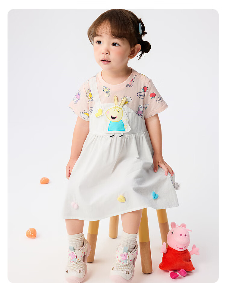 BALABALA Girls' Dress 2025 Summer Peppa Pig Collaboration Mall Edition 200225111004 11