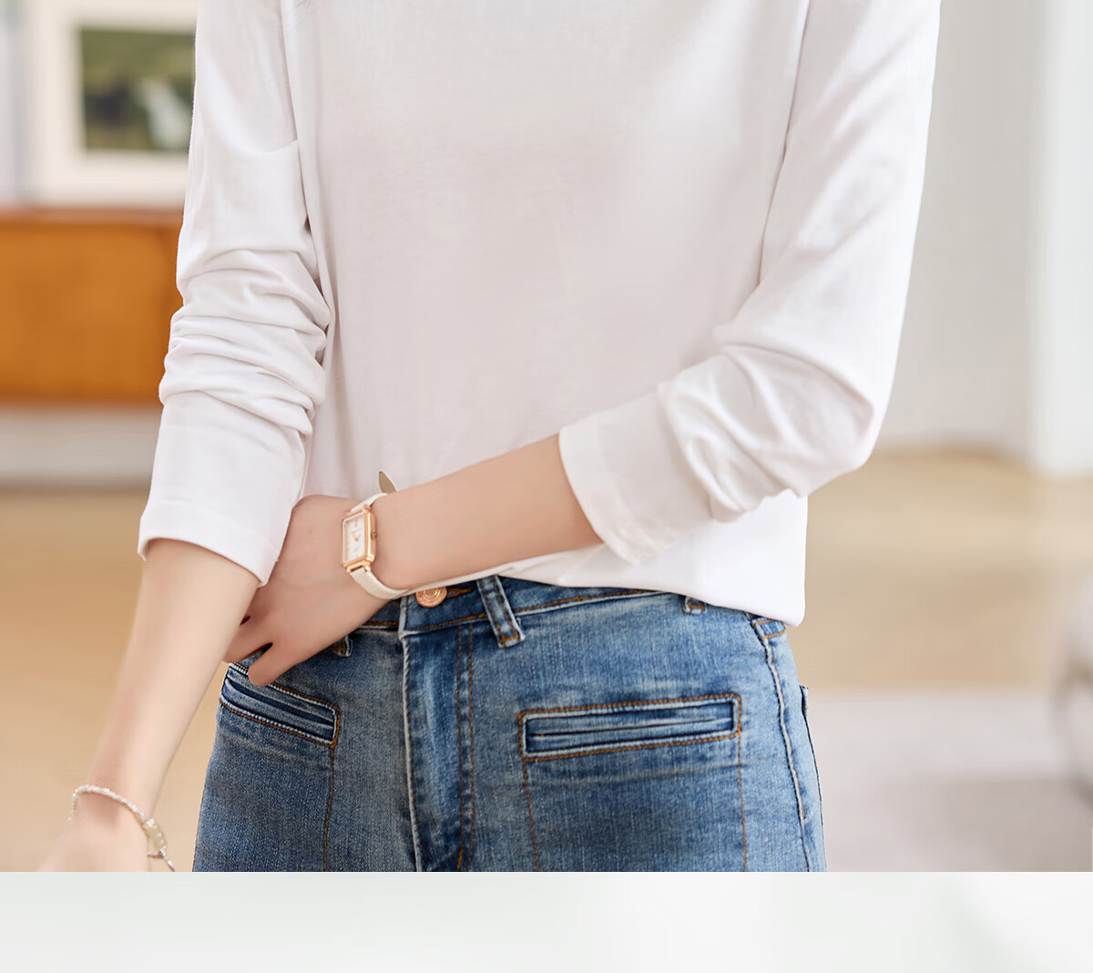 Taxiang Women's Short-Sleeve T-Shirt, Round Neck, Casual Versatile Embroidered Top, Ladies' T-Shirt, Simple Short-Sleeve Undershirt T143T1390 3